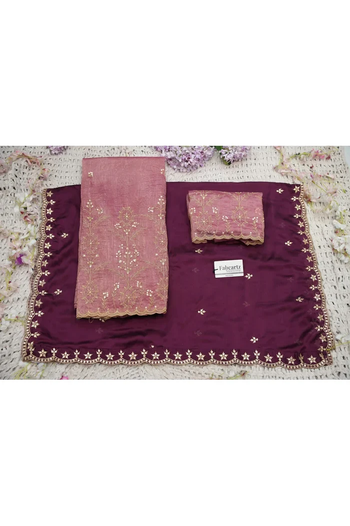 Beautiful South Indian Style Gold Crush Half Saree with Embroidery Blouse and Dupatta for Women | Krisa - Image 67