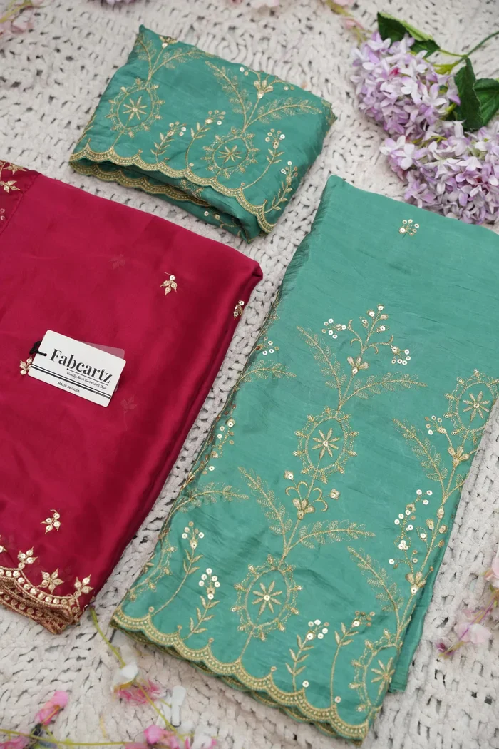 Beautiful South Indian Style Gold Crush Half Saree with Embroidery Blouse and Dupatta for Women | Krisa - Image 72