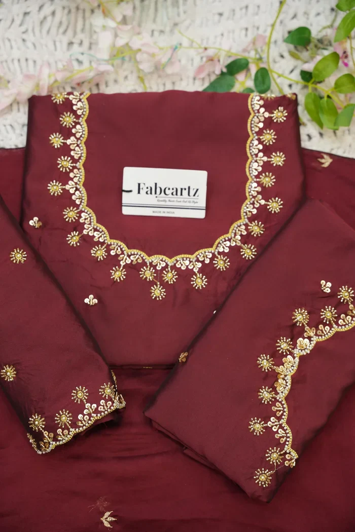 Beautiful South Indian Style Half Saree with Beads Work Blouse and Dupatta for Women | Hiral Kv - Image 12