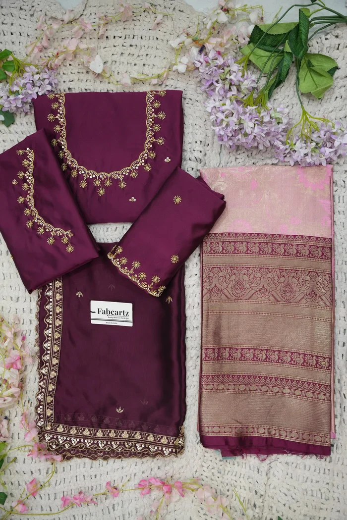 Beautiful South Indian Style Half Saree with Beads Work Blouse and Dupatta for Women | Hiral Kv - Image 17