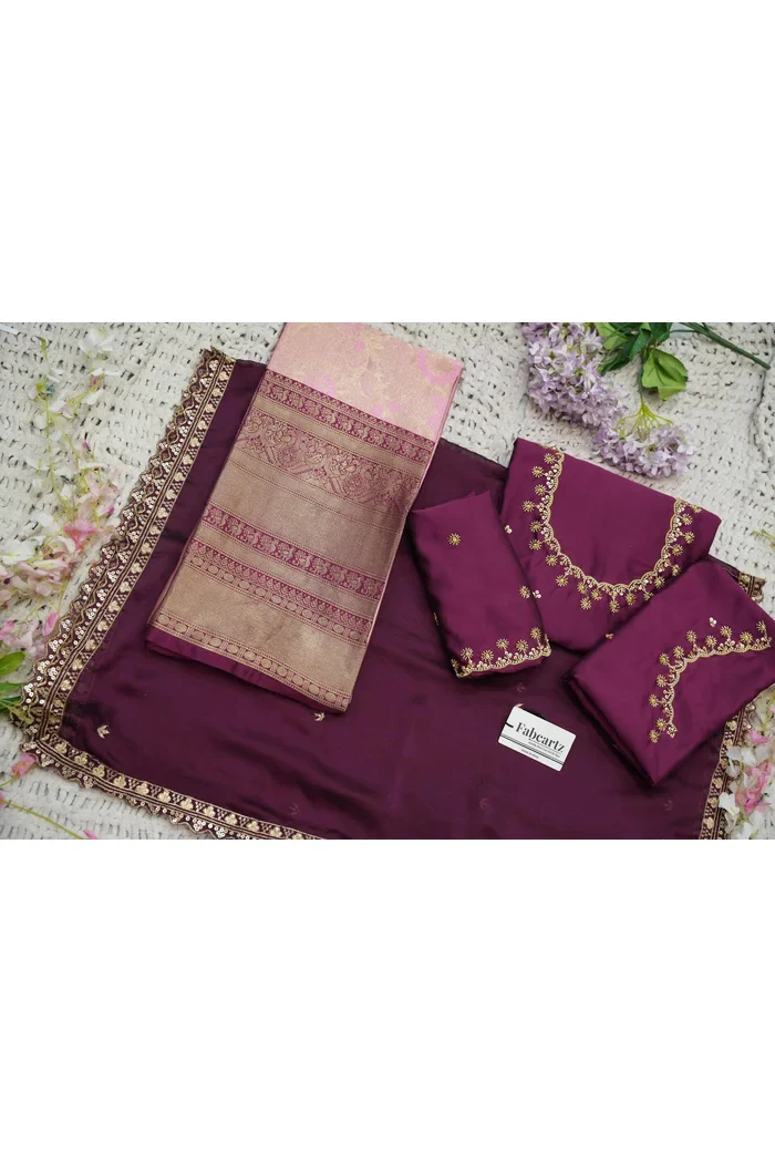 Beautiful South Indian Style Half Saree with Beads Work Blouse and Dupatta for Women | Hiral Kv - Image 20