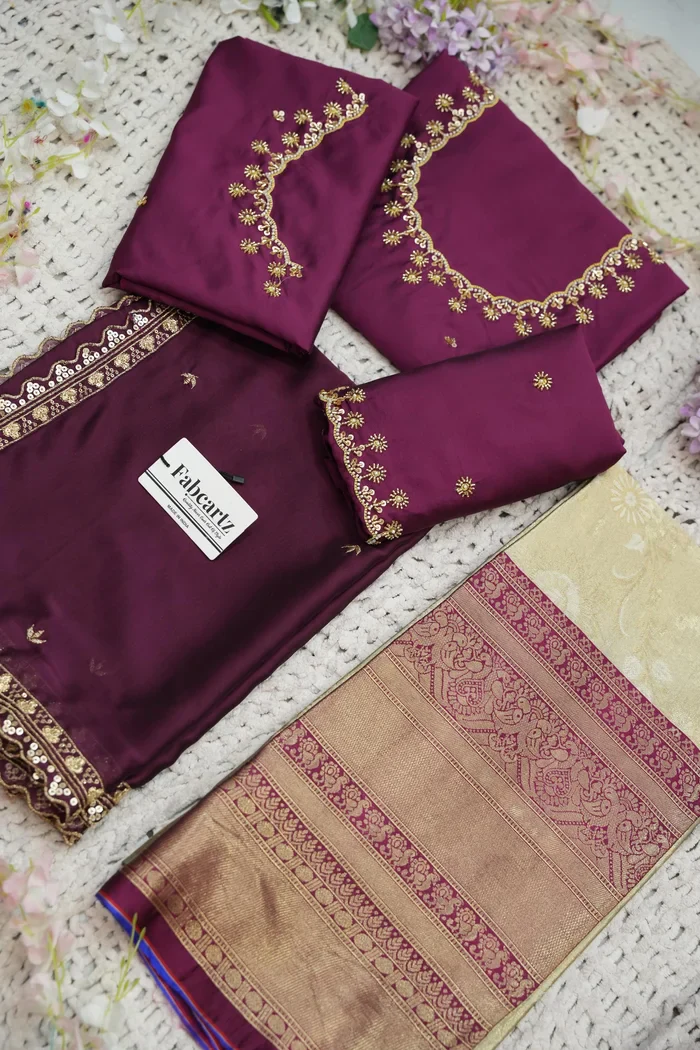Beautiful South Indian Style Half Saree with Beads Work Blouse and Dupatta for Women | Hiral Kv - Image 25