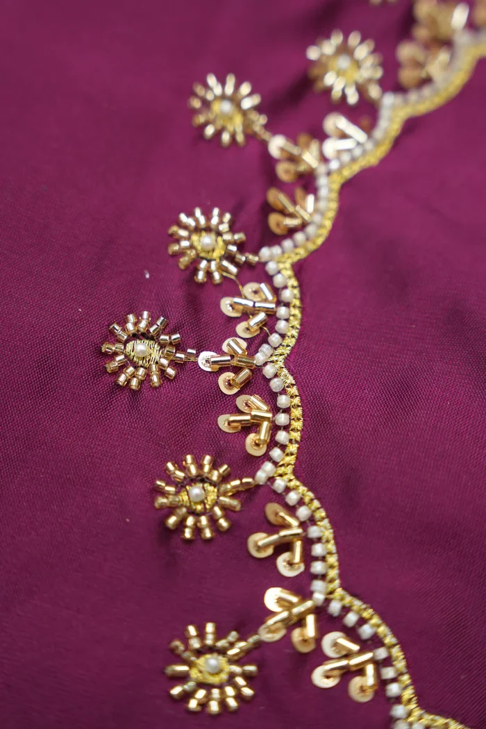 Beautiful South Indian Style Half Saree with Beads Work Blouse and Dupatta for Women | Hiral Kv - Image 26