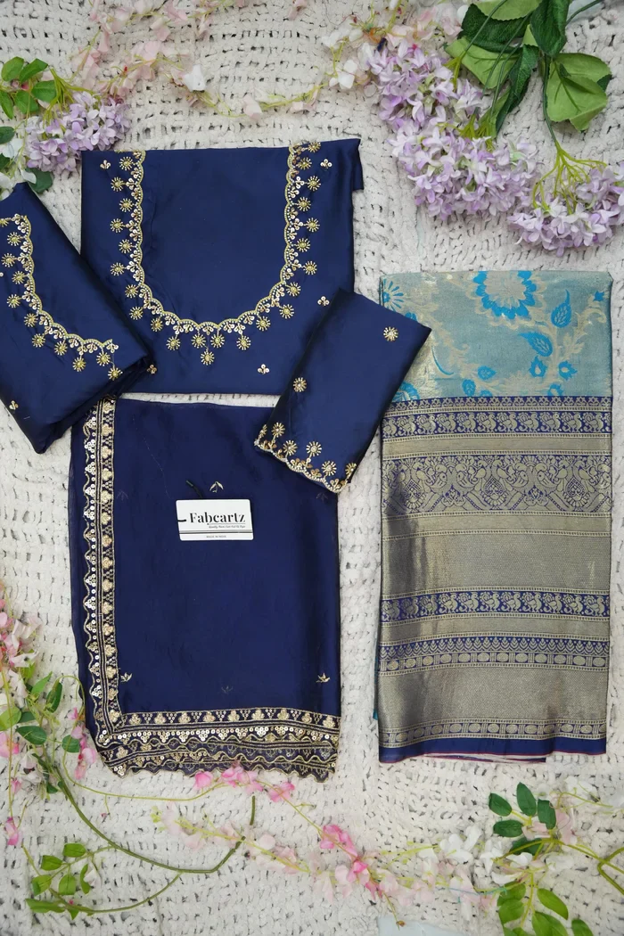 Beautiful South Indian Style Half Saree with Beads Work Blouse and Dupatta for Women | Hiral Kv - Image 31