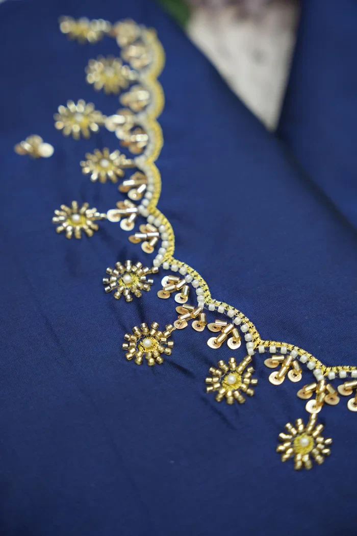 Beautiful South Indian Style Half Saree with Beads Work Blouse and Dupatta for Women | Hiral Kv - Image 35