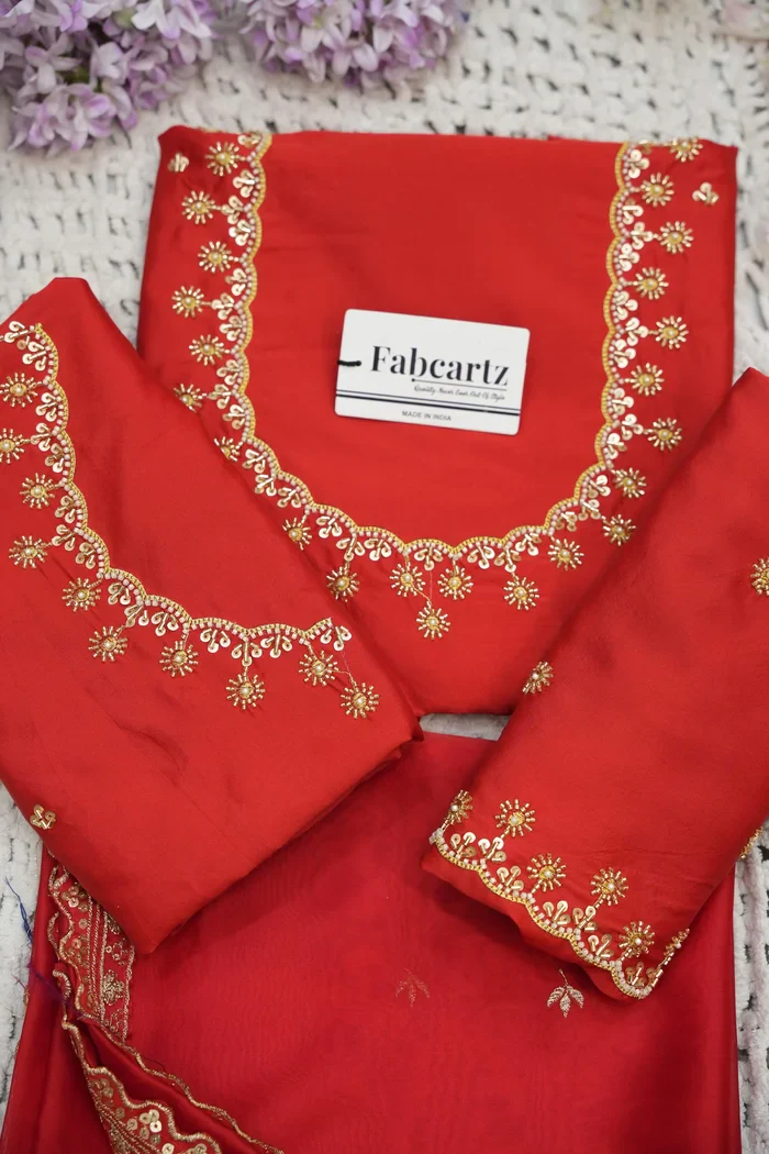 Beautiful South Indian Style Half Saree with Beads Work Blouse and Dupatta for Women | Hiral Kv - Image 43