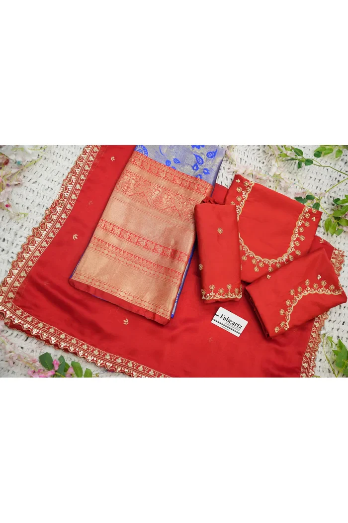 Beautiful South Indian Style Half Saree with Beads Work Blouse and Dupatta for Women | Hiral Kv - Image 44