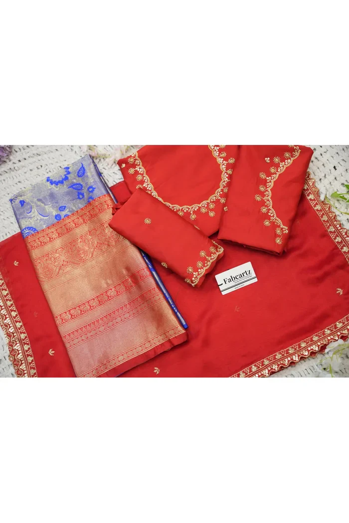 Beautiful South Indian Style Half Saree with Beads Work Blouse and Dupatta for Women | Hiral Kv - Image 45