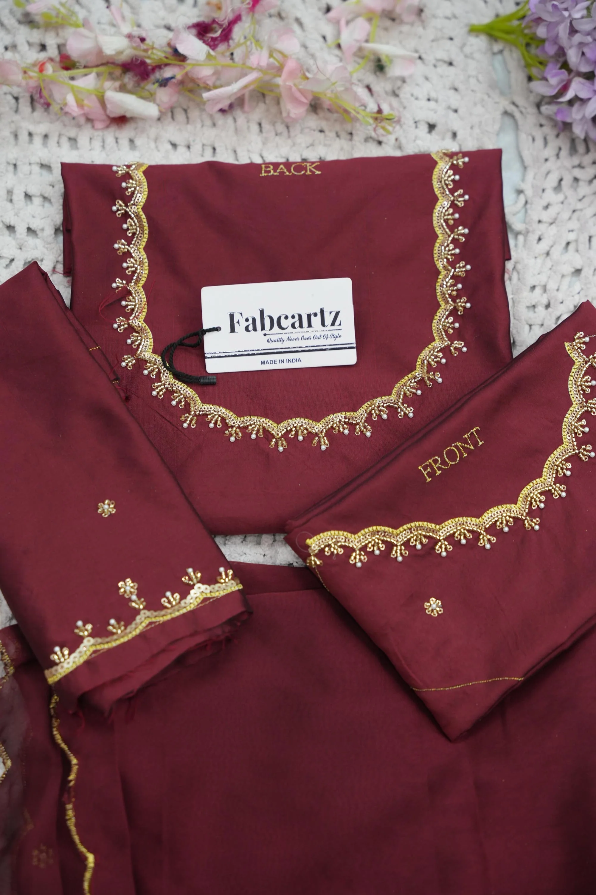 Beautiful South Indian Style Half Saree with (Hand Work) Beads Work Blouse and Dupatta for Women | Jyotiii - Image 16