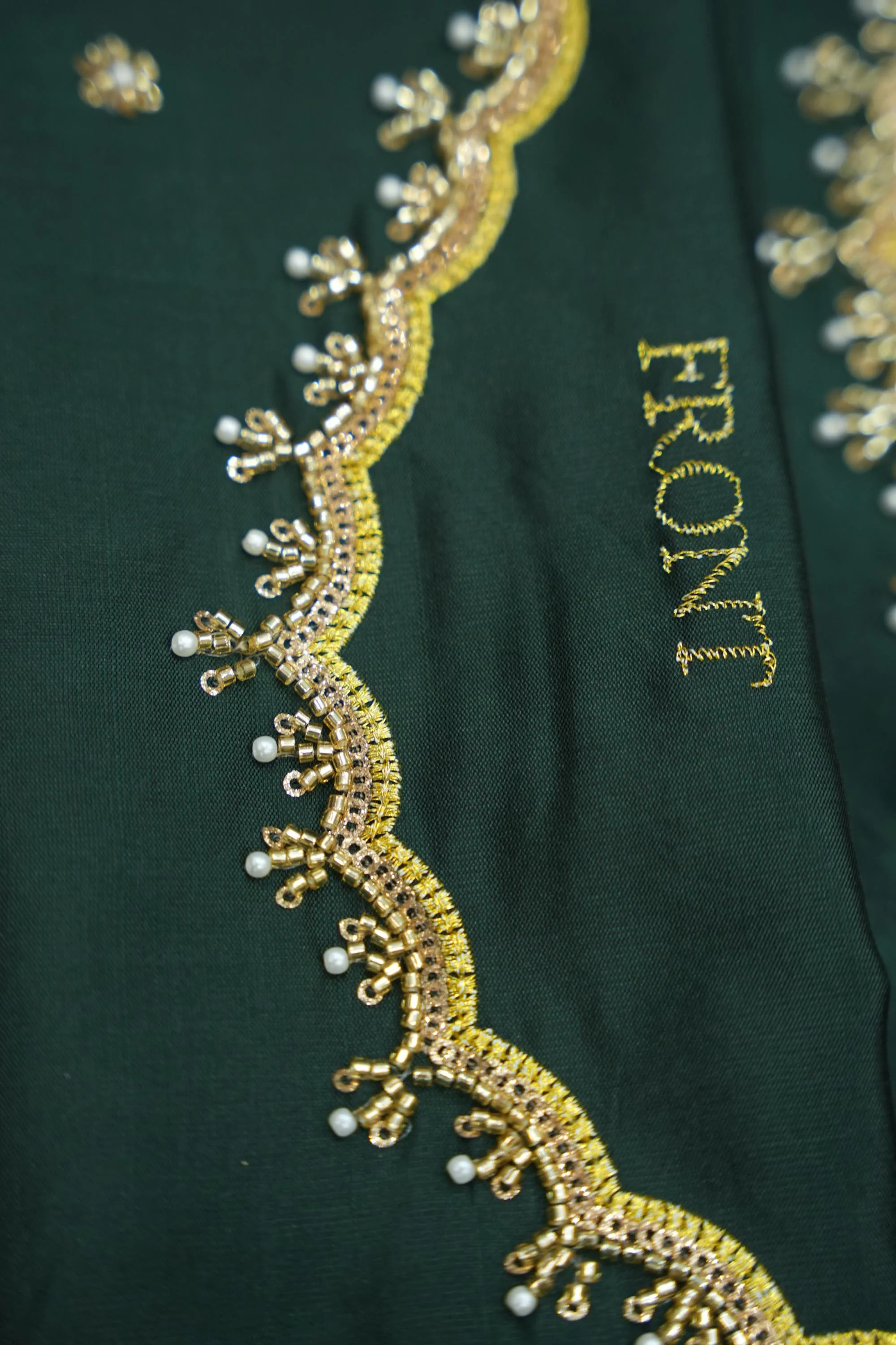 Beautiful South Indian Style Half Saree with (Hand Work) Beads Work Blouse and Dupatta for Women | Jyotiii - Image 54