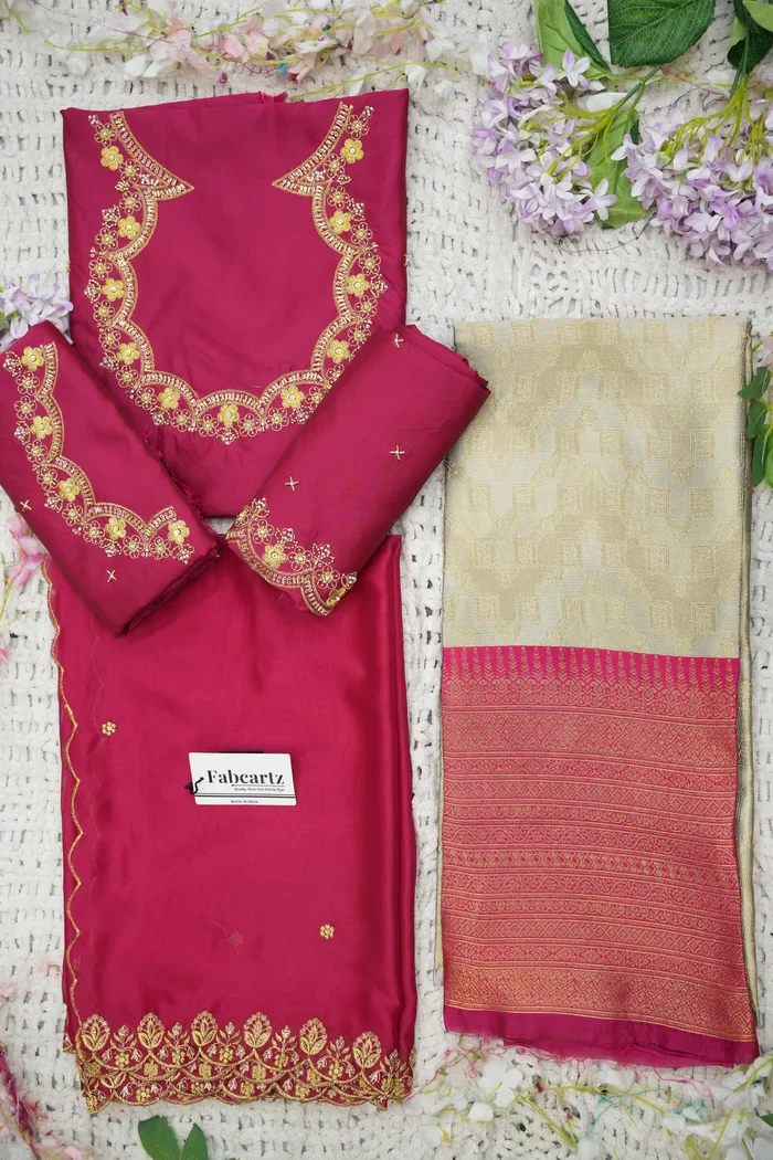 Beautiful South Indian Style Half Saree with Beads Work Blouse and Dupatta for Women | Mitali - Image 50