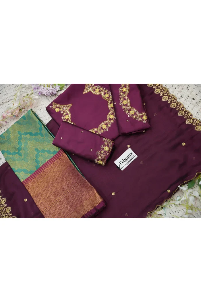 Beautiful South Indian Style Half Saree with Beads Work Blouse and Dupatta for Women | Mitali - Image 79