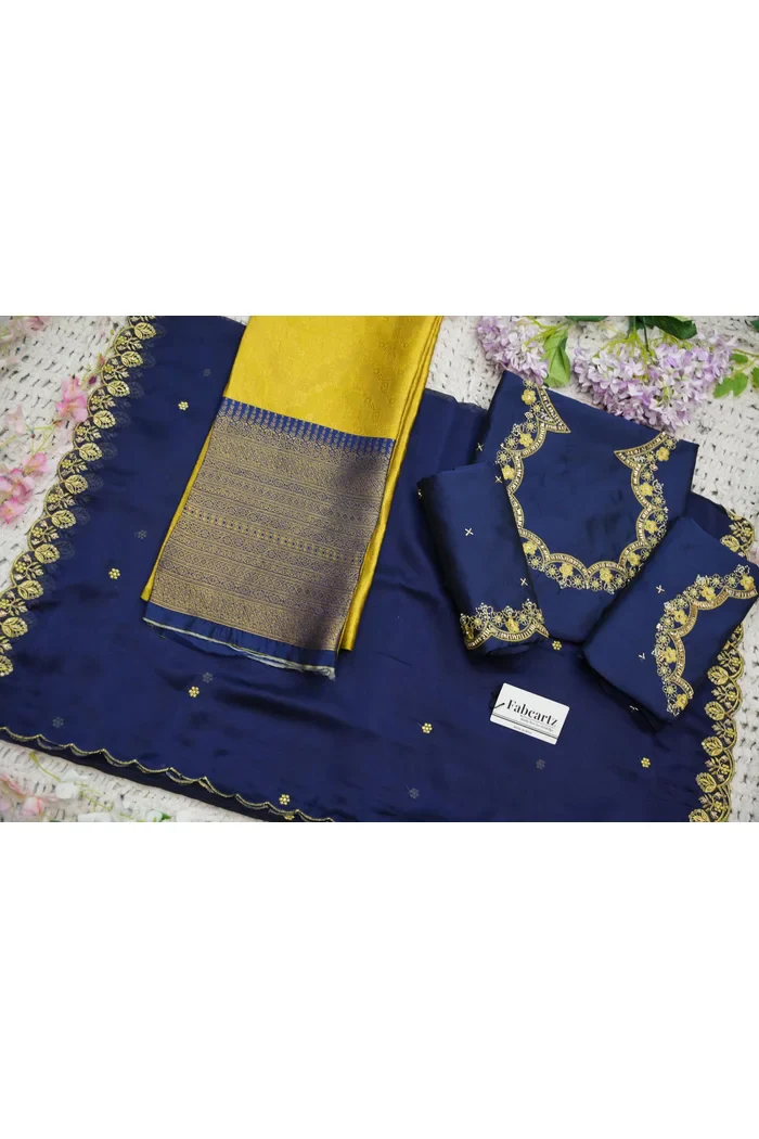 Beautiful South Indian Style Half Saree with Beads Work Blouse and Dupatta for Women | Mitali - Image 95