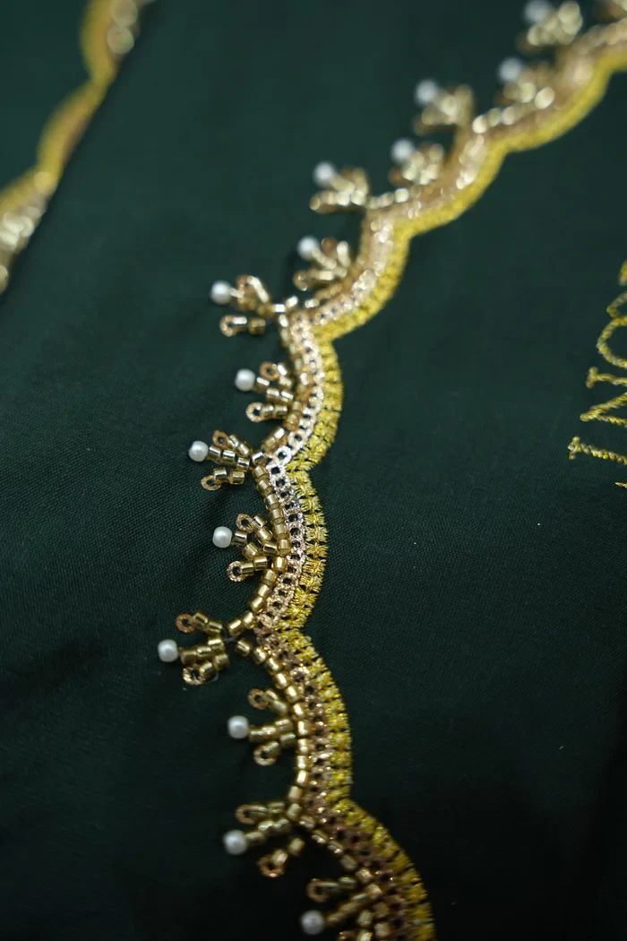 Beautiful South Indian Style Half Saree with Beads Work Blouse and Dupatta for Women | Sanskruti - Image 59