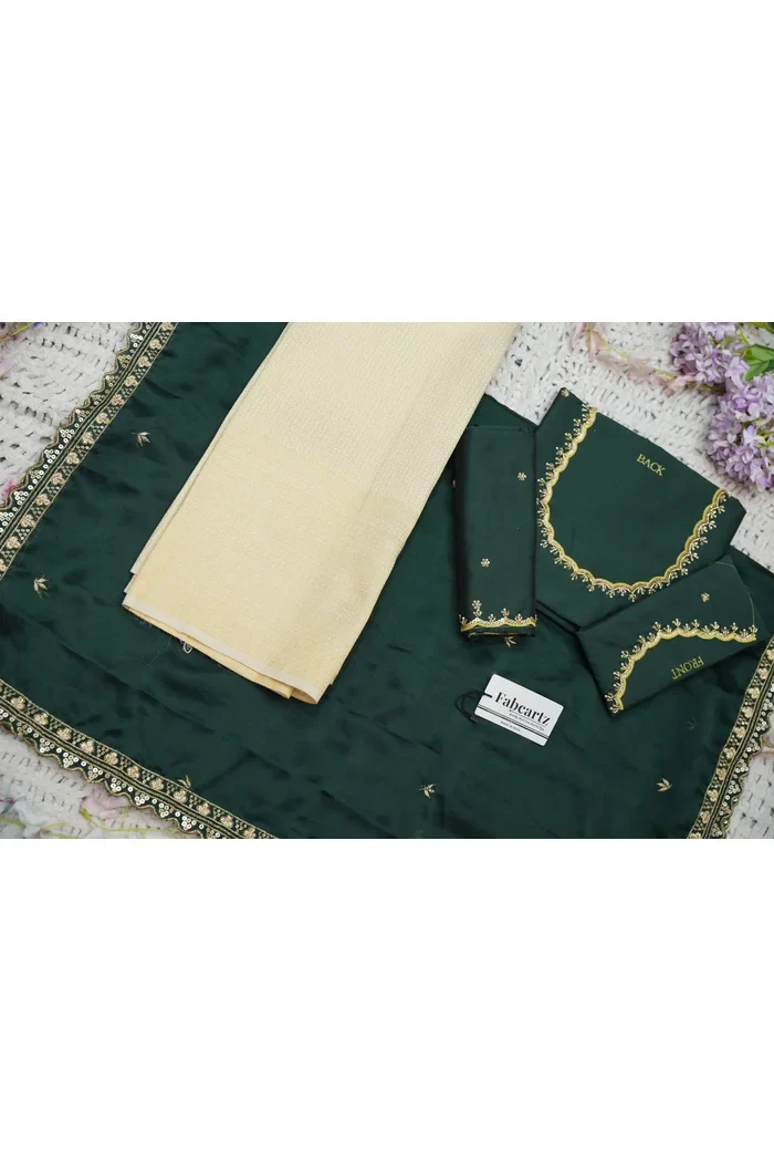 Beautiful South Indian Style Half Saree with Beads Work Blouse and Dupatta for Women | Sanskruti - Image 60