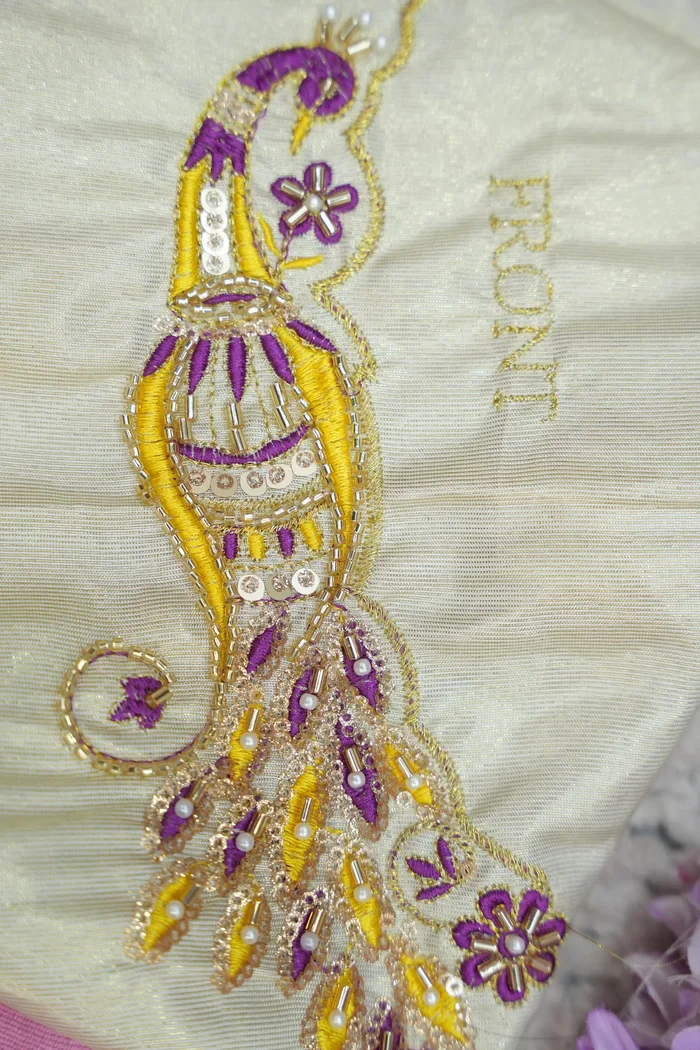 Beautiful South Indian Style Half Saree with Hand Work Blouse and Dupatta for Women | Shobitha - Image 50