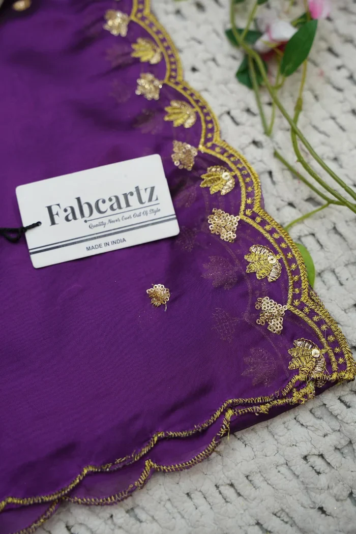 Beautiful South Indian Style Half Saree with Hand Work Blouse and Dupatta for Women | Shobitha - Image 56