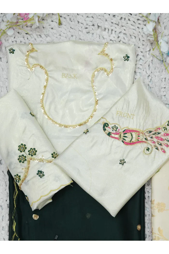 Beautiful South Indian Style Half Saree with Hand Work Blouse and Dupatta for Women | Shobitha - Image 61