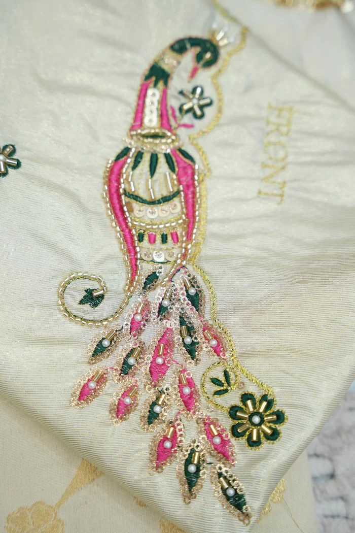 Beautiful South Indian Style Half Saree with Hand Work Blouse and Dupatta for Women | Shobitha - Image 62