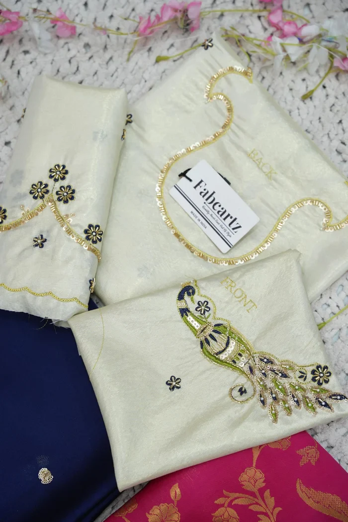 Beautiful South Indian Style Half Saree with Hand Work Blouse and Dupatta for Women | Shobitha - Image 73