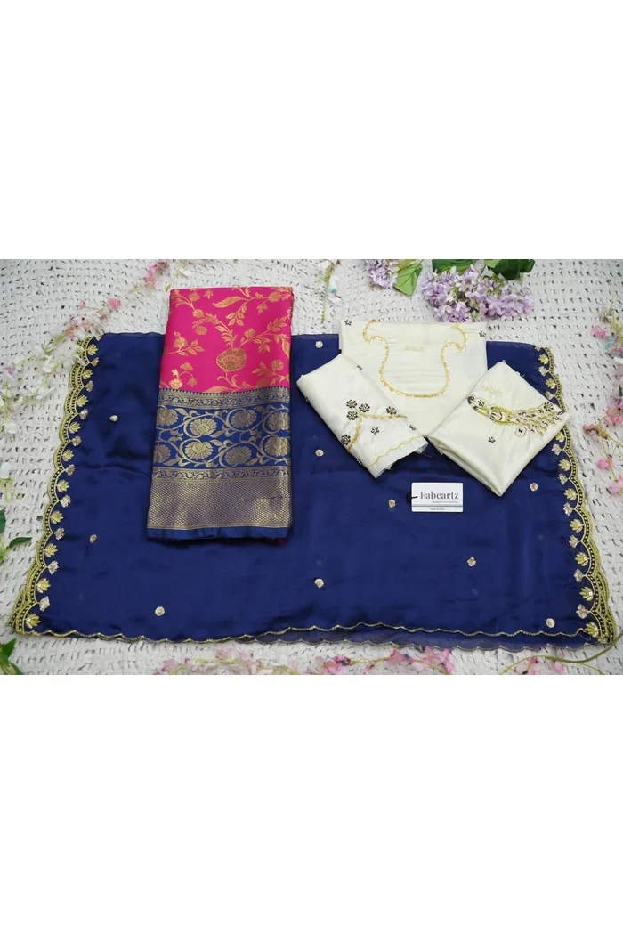 Beautiful South Indian Style Half Saree with Hand Work Blouse and Dupatta for Women | Shobitha - Image 79