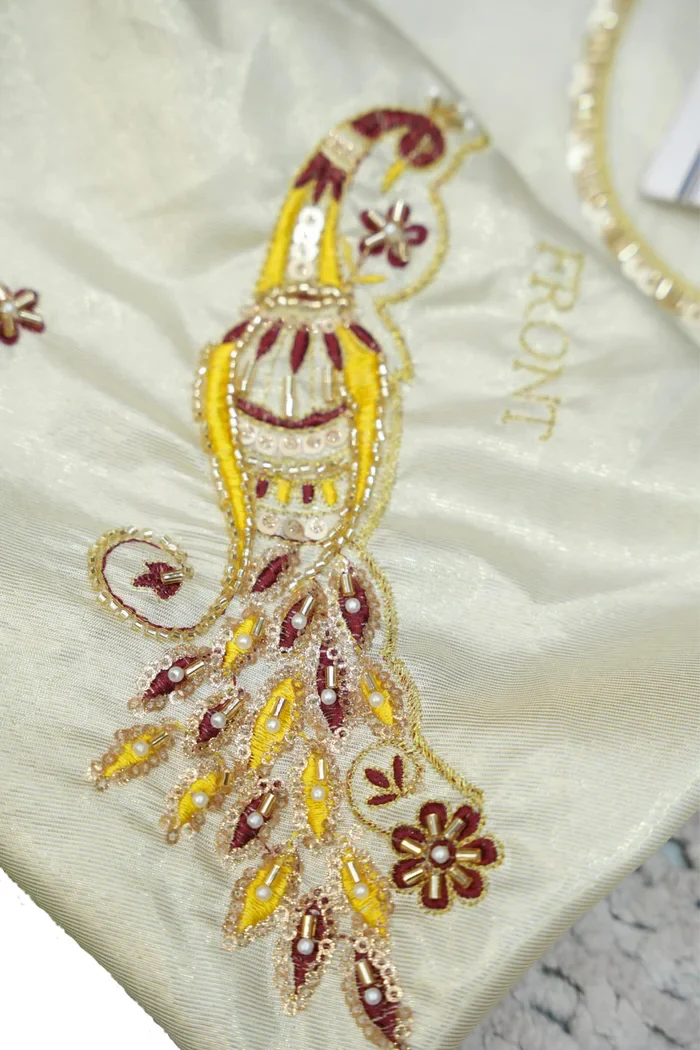 Beautiful South Indian Style Half Saree with Hand Work Blouse and Dupatta for Women | Shobitha - Image 98