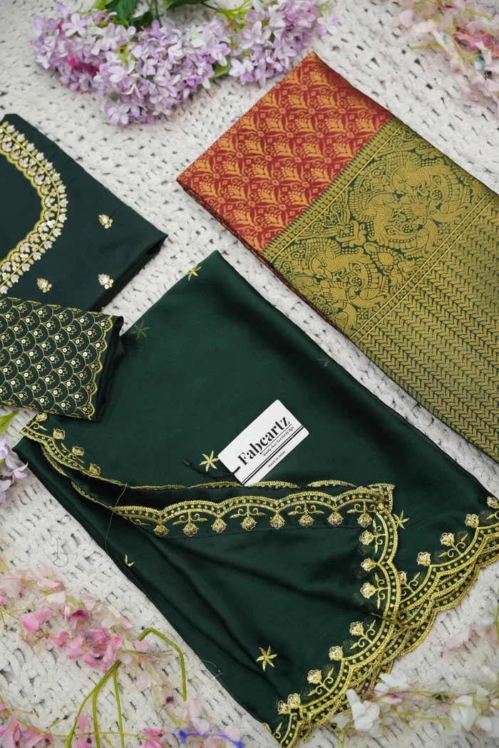 Beautiful South Indian Style Half Saree with Blouse and Dupatta for Women | Reet - Image 47