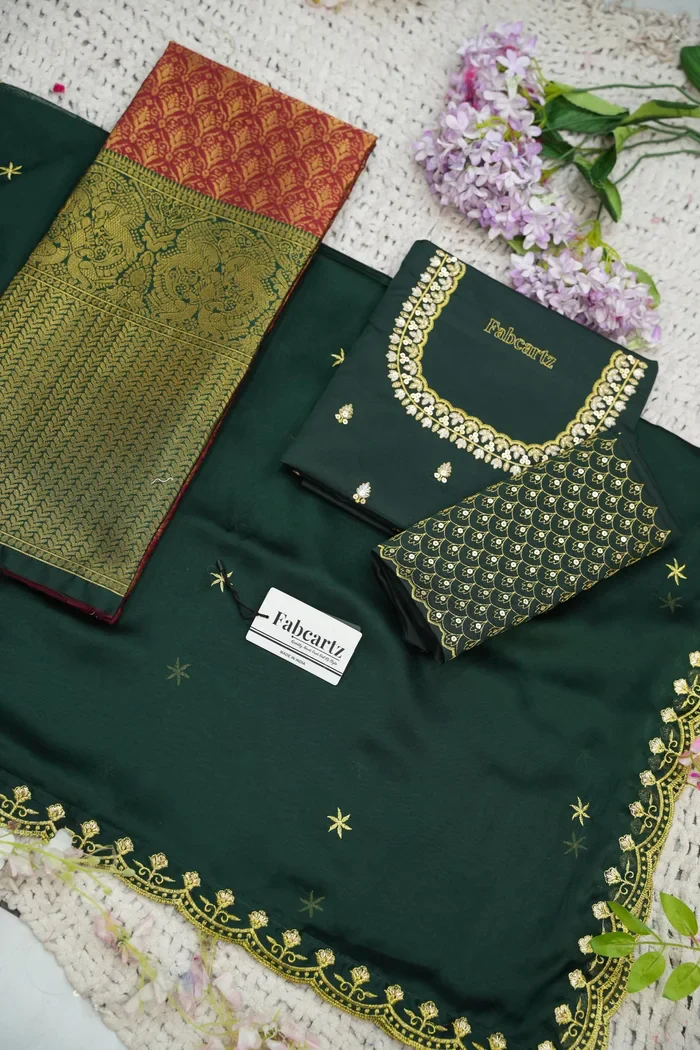 Beautiful South Indian Style Half Saree with Blouse and Dupatta for Women | Reet - Image 50