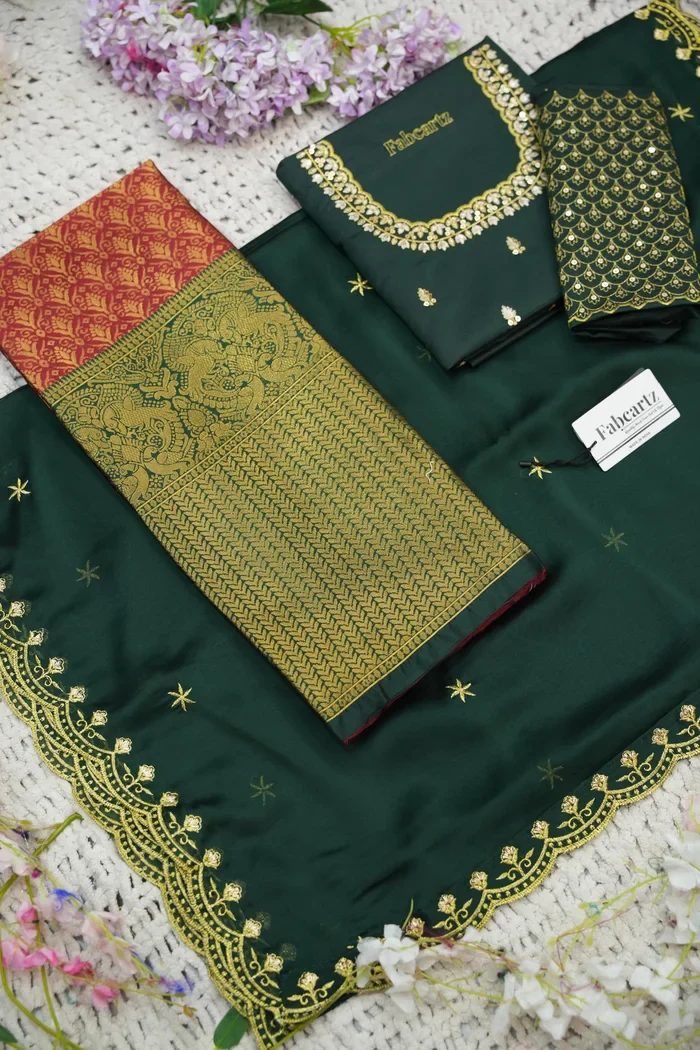 Beautiful South Indian Style Half Saree with Blouse and Dupatta for Women | Reet - Image 51