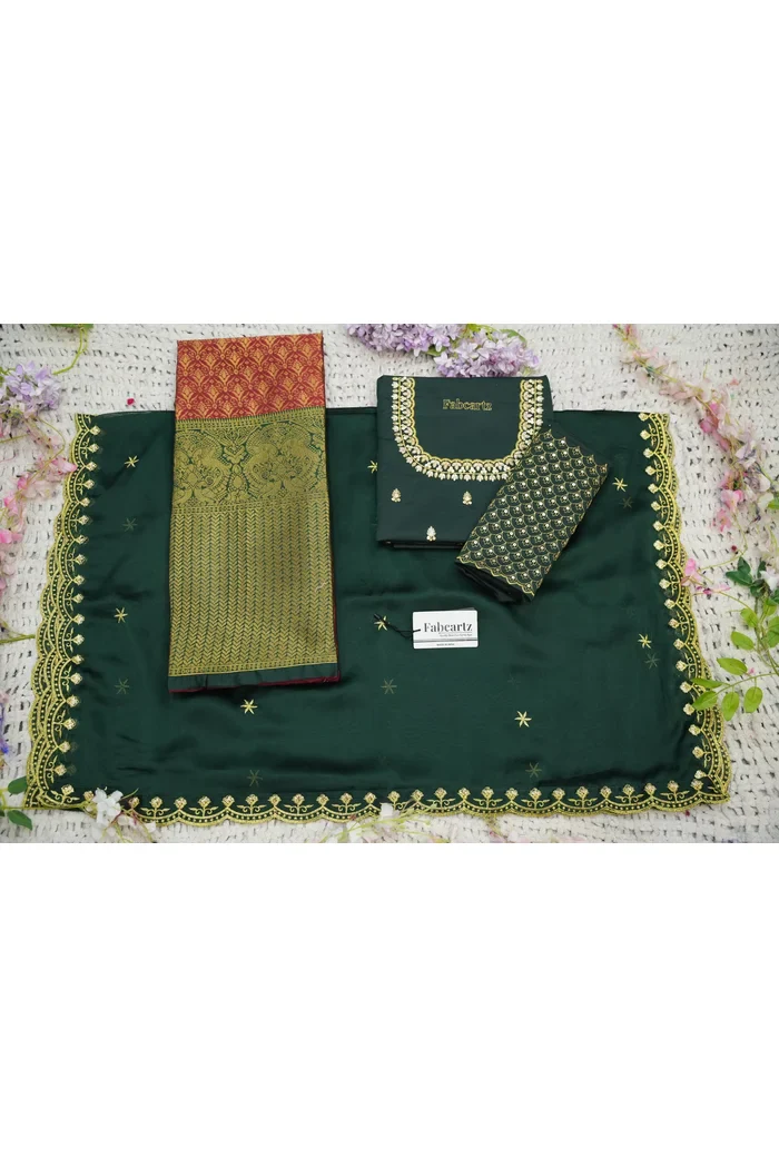 Beautiful South Indian Style Half Saree with Blouse and Dupatta for Women | Reet - Image 52
