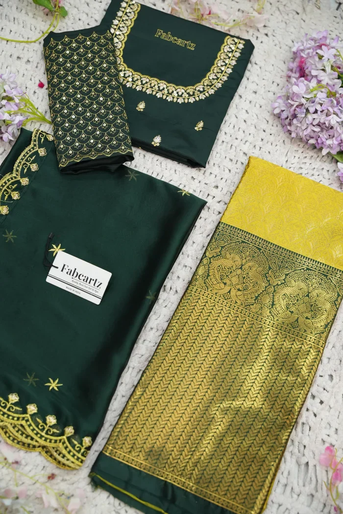 Beautiful South Indian Style Half Saree with Blouse and Dupatta for Women | Reet - Image 66