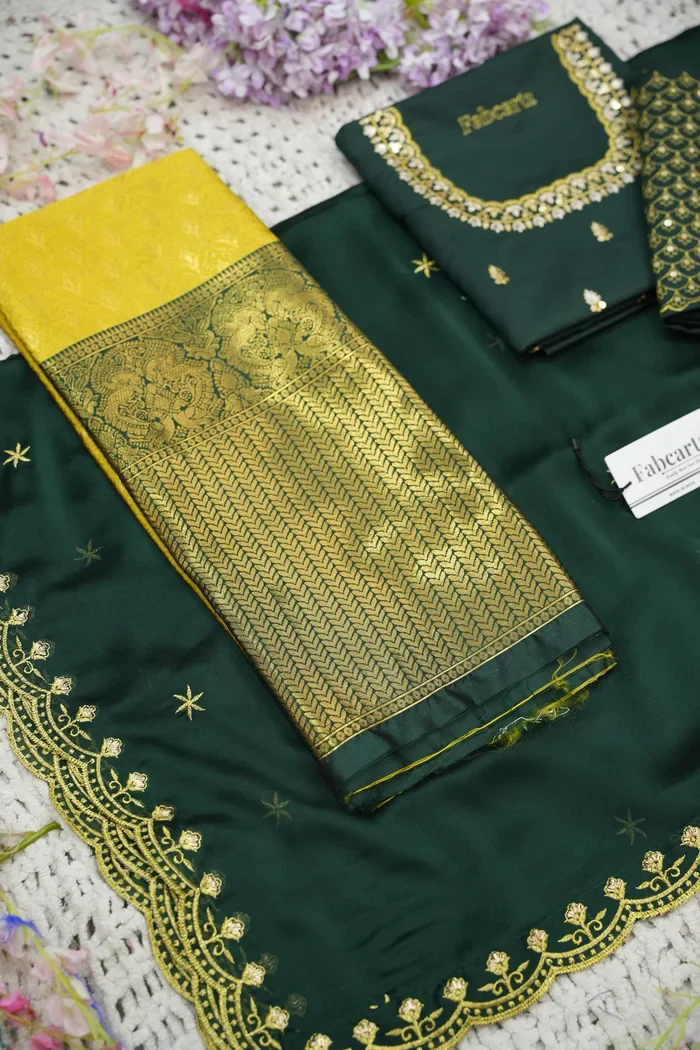 Beautiful South Indian Style Half Saree with Blouse and Dupatta for Women | Reet - Image 69