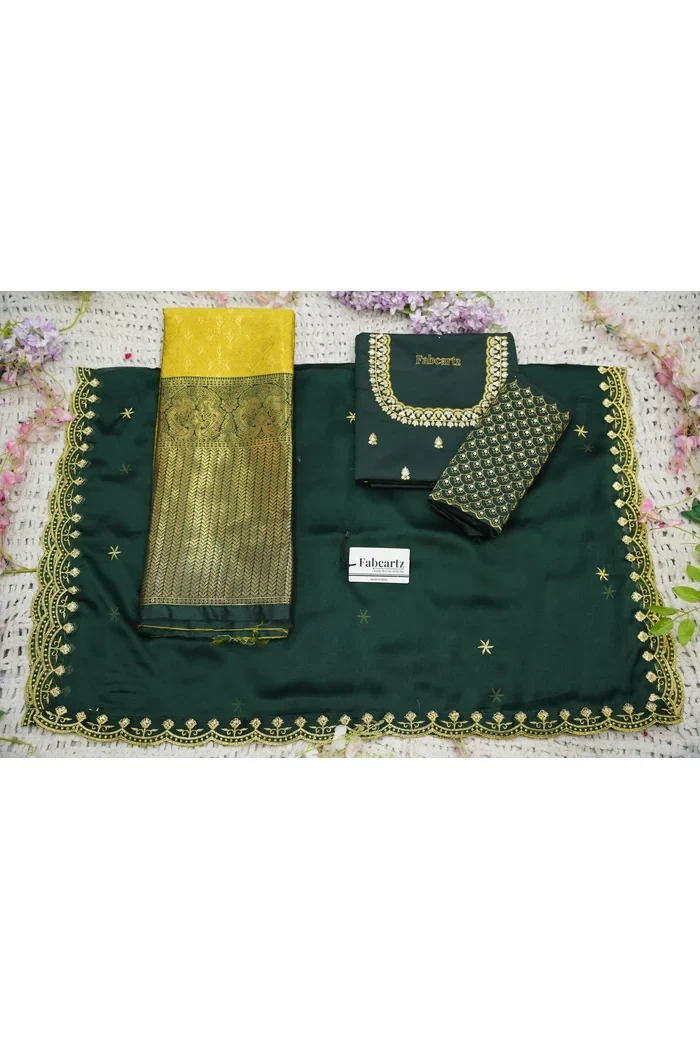 Beautiful South Indian Style Half Saree with Blouse and Dupatta for Women | Reet - Image 70