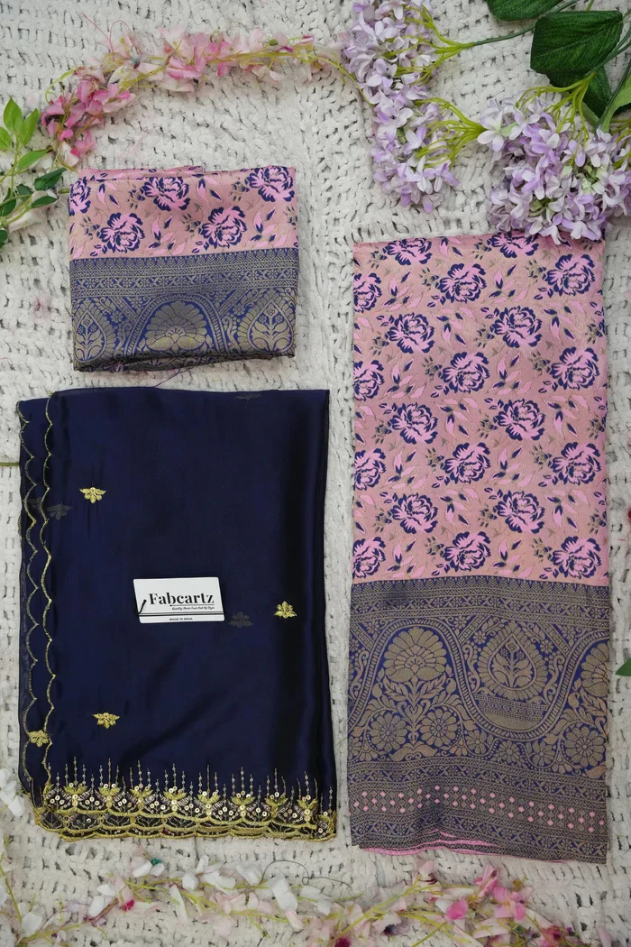 Beautiful South Indian Style Half Saree with Embroidery Blouse and Dupatta for Women | Atreyi - Image 40