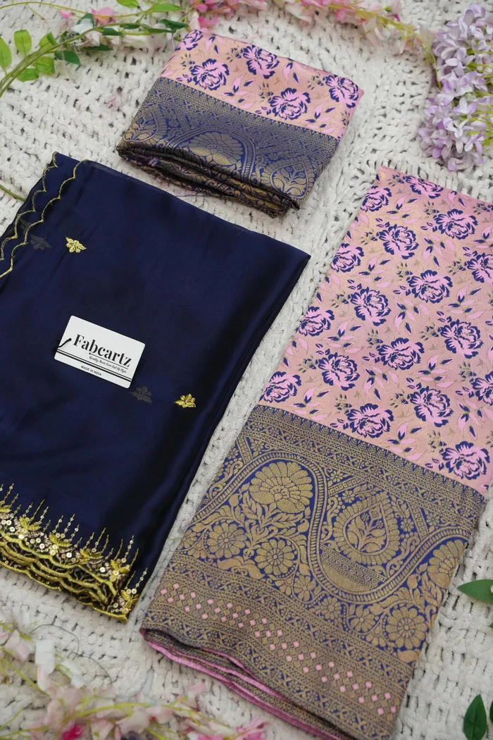 Beautiful South Indian Style Half Saree with Embroidery Blouse and Dupatta for Women | Atreyi - Image 42