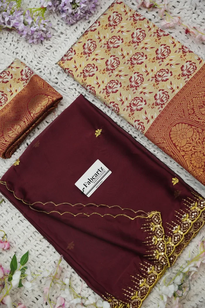 Beautiful South Indian Style Half Saree with Embroidery Blouse and Dupatta for Women | Atreyi - Image 49