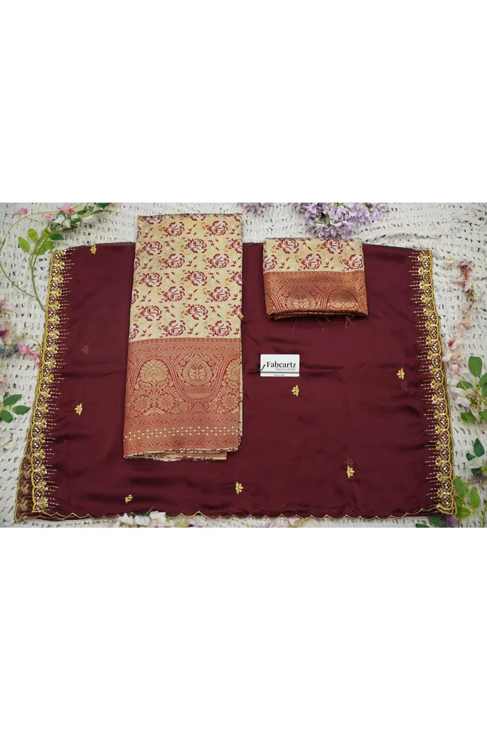 Beautiful South Indian Style Half Saree with Embroidery Blouse and Dupatta for Women | Atreyi - Image 53