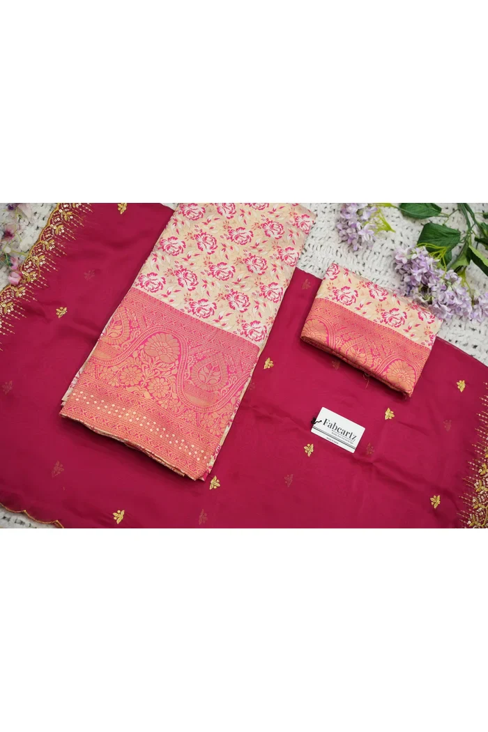Beautiful South Indian Style Half Saree with Embroidery Blouse and Dupatta for Women | Atreyi - Image 59