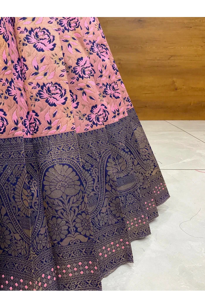Beautiful South Indian Style Half Saree with Embroidery Blouse and Dupatta for Women | Atreyi - Image 6