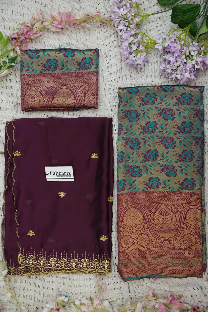 Beautiful South Indian Style Half Saree with Embroidery Blouse and Dupatta for Women | Atreyi - Image 64