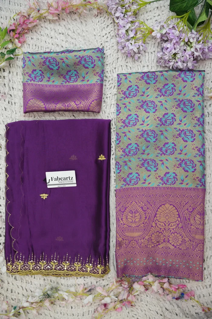 Beautiful South Indian Style Half Saree with Embroidery Blouse and Dupatta for Women | Atreyi - Image 72