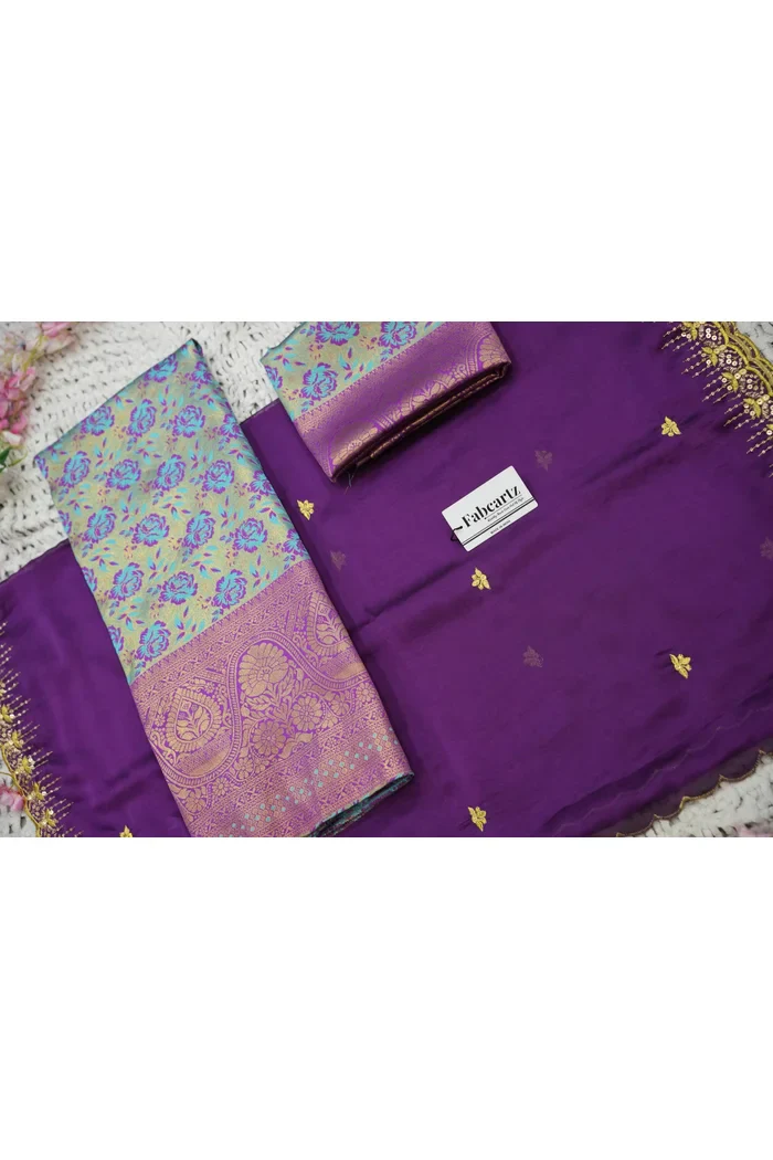 Beautiful South Indian Style Half Saree with Embroidery Blouse and Dupatta for Women | Atreyi - Image 76