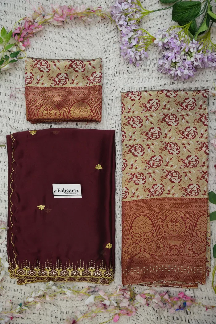 Beautiful South Indian Style Half Saree with Embroidery Blouse and Dupatta for Women | Atreyi Kv - Image 65