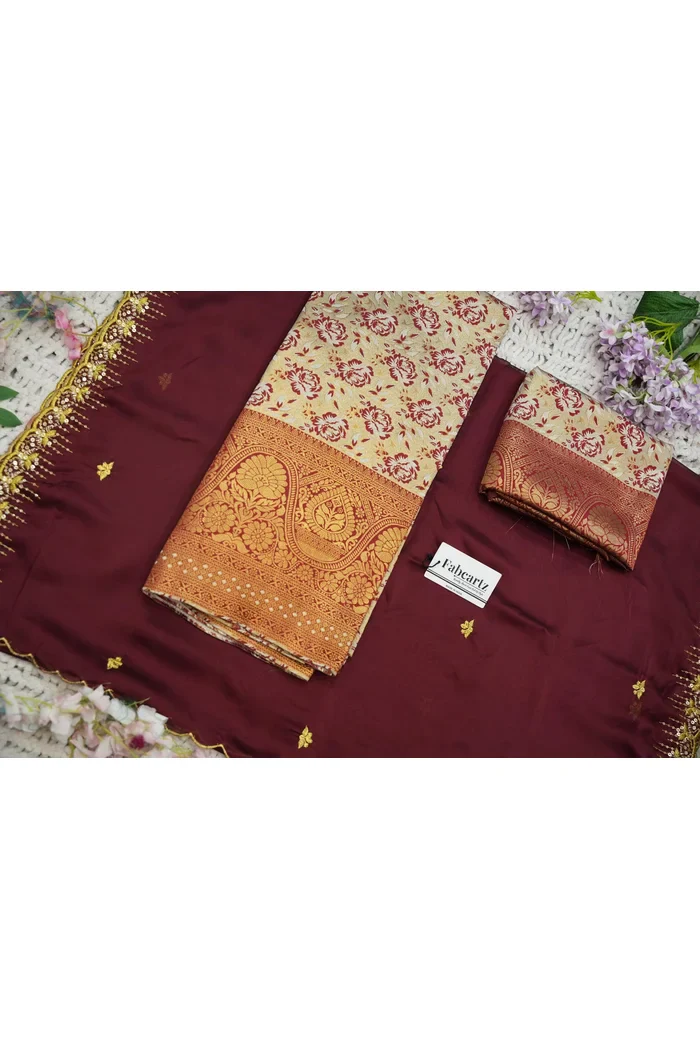 Beautiful South Indian Style Half Saree with Embroidery Blouse and Dupatta for Women | Atreyi Kv - Image 67