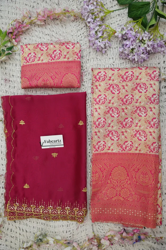 Beautiful South Indian Style Half Saree with Embroidery Blouse and Dupatta for Women | Atreyi Kv - Image 73