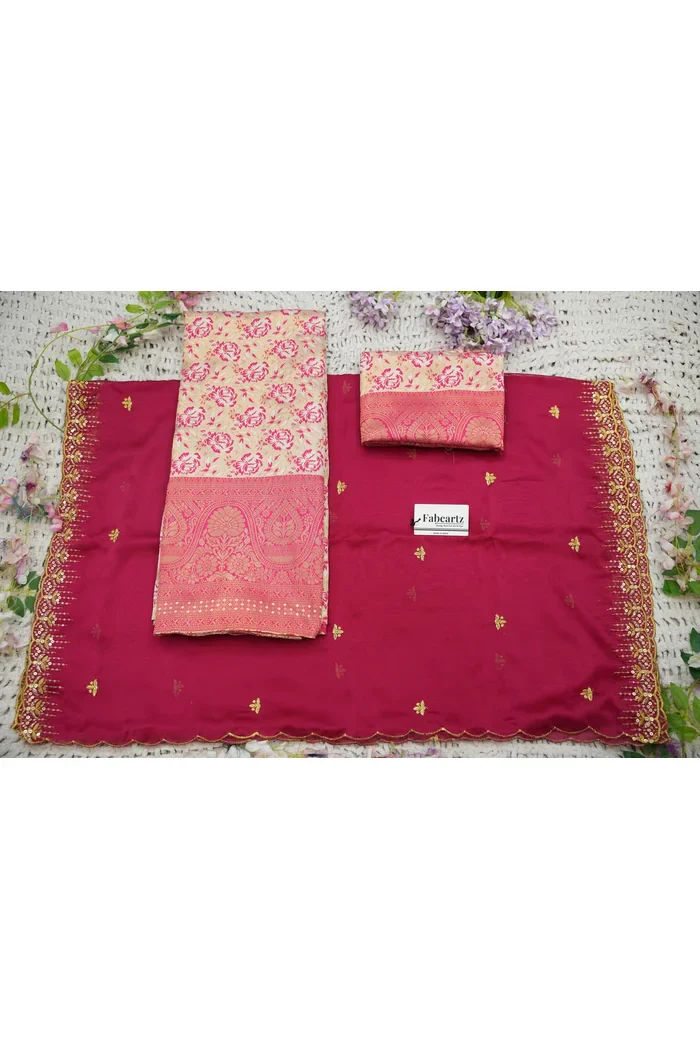 Beautiful South Indian Style Half Saree with Embroidery Blouse and Dupatta for Women | Atreyi Kv - Image 77