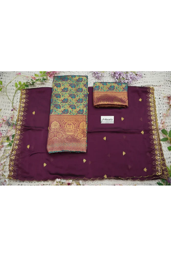 Beautiful South Indian Style Half Saree with Embroidery Blouse and Dupatta for Women | Atreyi Kv - Image 85