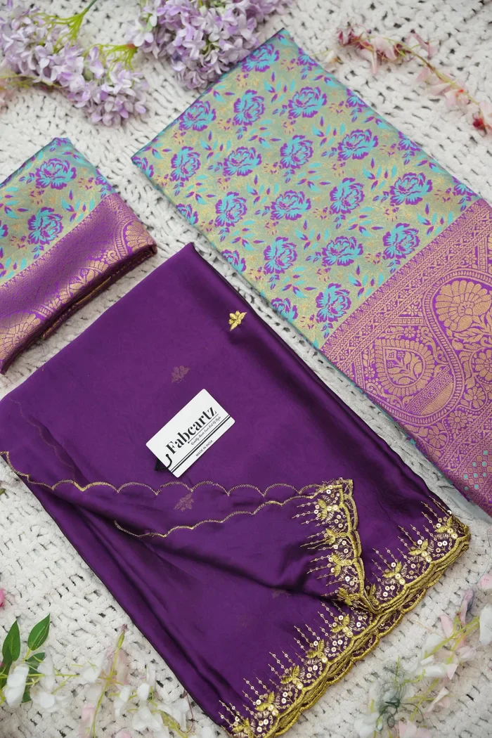 Beautiful South Indian Style Half Saree with Embroidery Blouse and Dupatta for Women | Atreyi Kv - Image 90