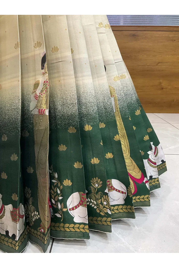 Beautiful South Indian Style Half Saree with Embroidery Blouse and Dupatta for Women | Gauri - Image 23