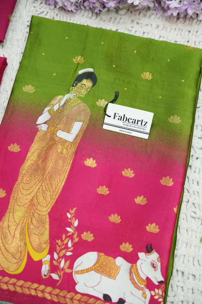 Beautiful South Indian Style Half Saree with Embroidery Blouse and Dupatta for Women | Gauri - Image 51